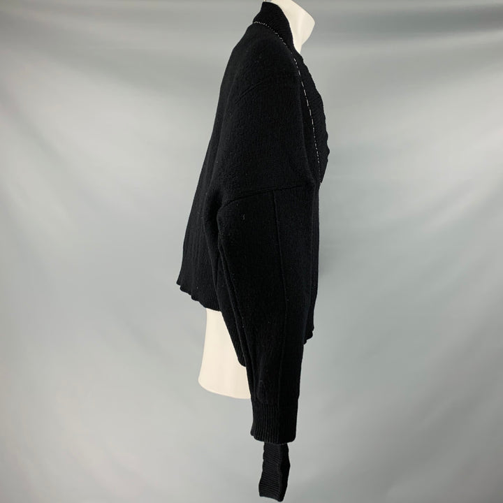 RAF SIMONS Size S SS18 -Fireman Buckle- Black Knit Wool Oversized Sweater