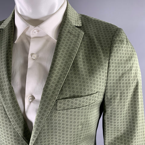 SCOTCH AND SODA Size S Green Foulard Cotton Elastane Sport Coat