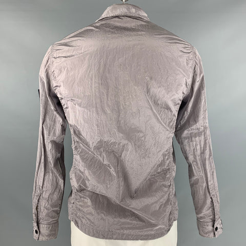 STONE ISLAND Taille L Veste zippée en polyamide métallisé gris