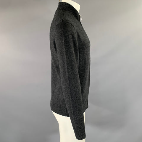 AGNÈS B. Size S Dark Grey Cashmere Zip Up Sweater