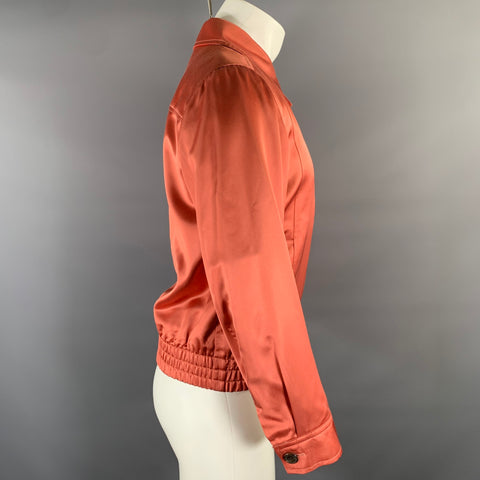 DRIES VAN NOTEN Size M Salmon Solid Bomber Jacket