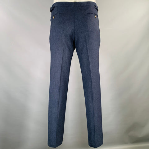 BECKETT & ROBB Size 34 Navy Virgin Wool Flat Front Dress Pants