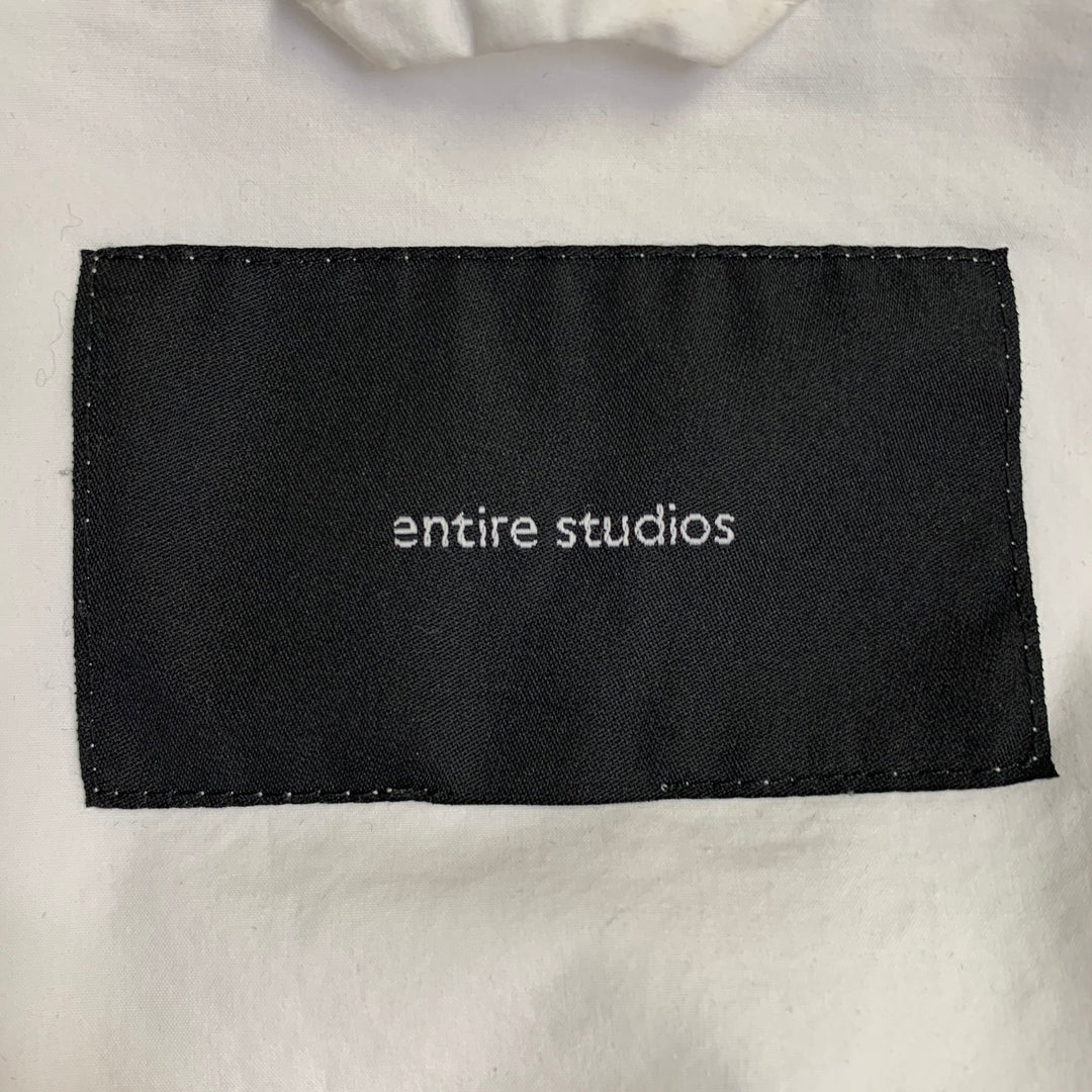 ENTIRE STUDIOS Size XXXL White Cotton One Pocket Long Sleeve Shirt
