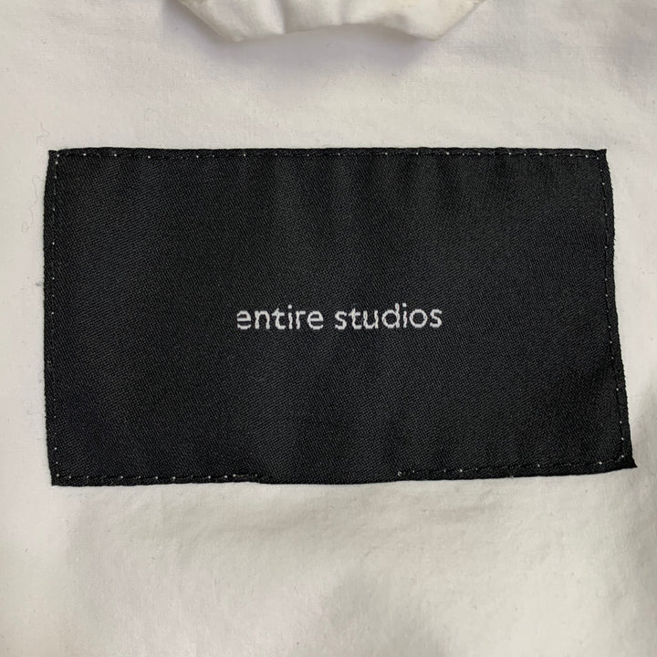 ENTIRE STUDIOS Size XXXL White Cotton One Pocket Long Sleeve Shirt