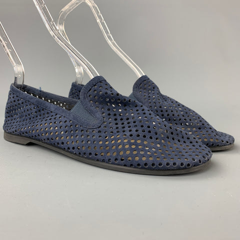 STELLA McCARTNEY Zapatos planos de gamuza sintética perforados azul marino talla 7.5