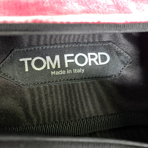 TOM FORD Size 10.5 Pink Black Velvet Tassels Loafers