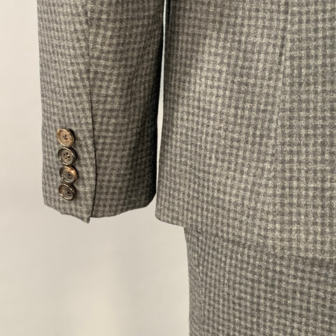 BAND OF OUTSIDERS Size 42 Grey Black Checkered Wool Blend Suit