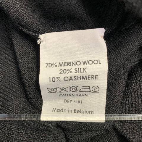 DRIES VAN NOTEN Size S Black Merino Wool Blend Jersey V-Neck Pullover