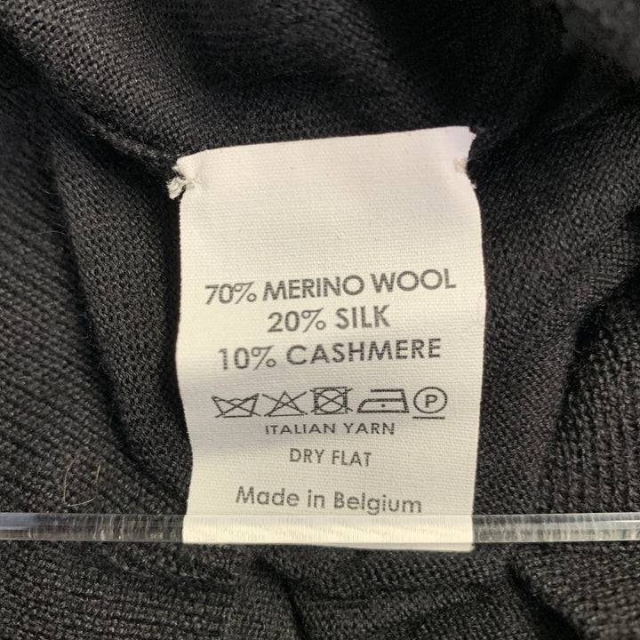 DRIES VAN NOTEN Size S Black Merino Wool Blend Jersey V-Neck Pullover