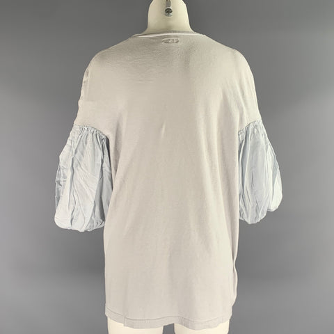 KAPITAL Size S Light Blue Cotton Ballon T Shirt Womens