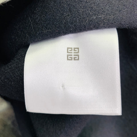 GIVENCHY Size L Green Black Plaid Monogram Wool Long Sleeve Shirt Jacket