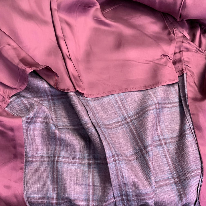 FASHION CLINIC Size 40 Red Grey Plaid Viscose Sport Coat