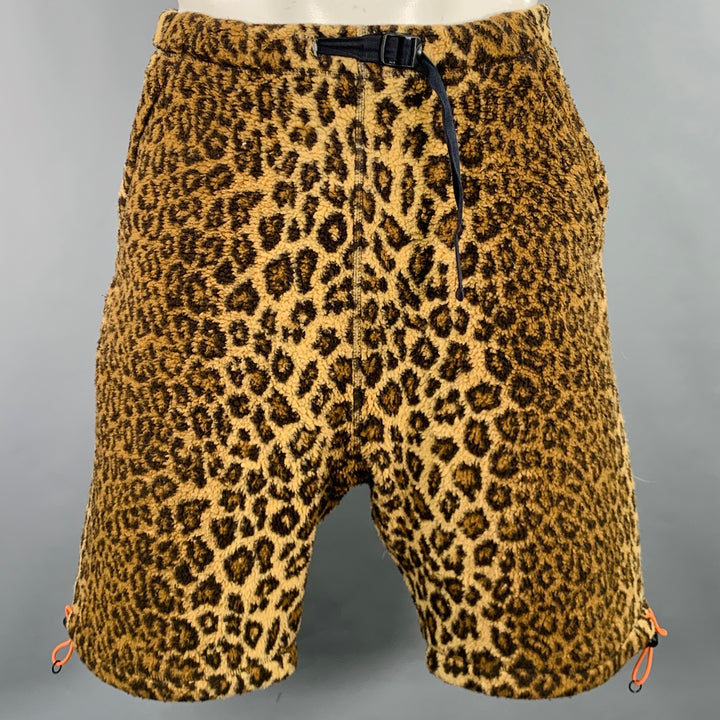 Y-3 Size S Brown Beige Animal Print Fleece Oversized Shorts