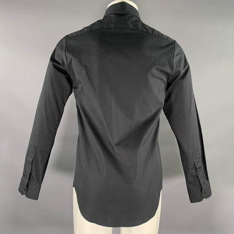 A.P.C. Size M Black Cotton Pointed Collar Long Sleeve Shirt