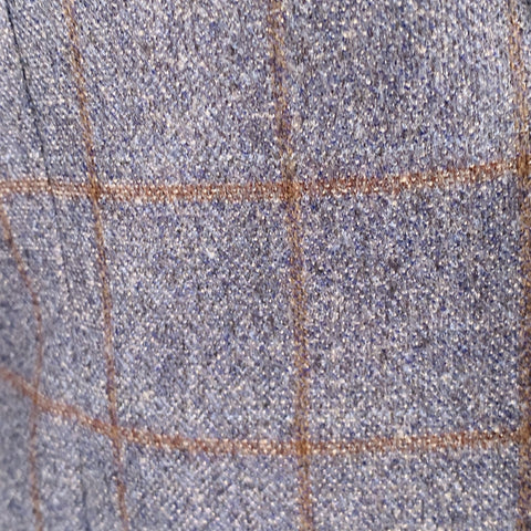 JOSEPH ABBOUD Size 40 Blue Brown Window Pane Wool Sport Coat
