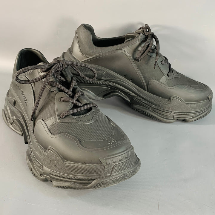 BALENCIAGA Size 11 Triple S Mold Black EVA Chunky Sneakers