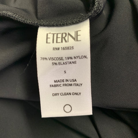 ETERNE Size S Charlie Black Viscose Blend Button Up Shirt