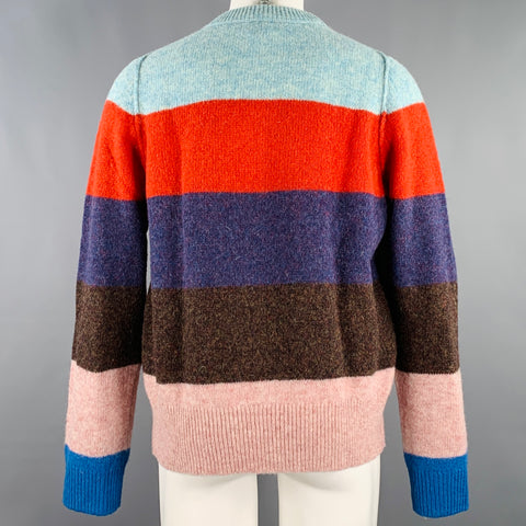 ACNE STUDIOS Pre-AW18 Size XL Kai B. Stripe Multi Color Wool Knit Sweater