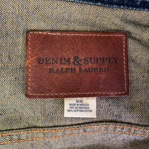 DENIM & SUPPLY RALPH LAUREN Size M Navy Heather Cotton Pointed Collar Jacket