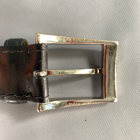 TARDINI Size 38 Black Crackled Leather Belt