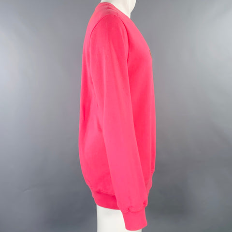 MAHARISHI Size M Pink Green Embroidery Organic Cotton Crew Neck Sweatshirt