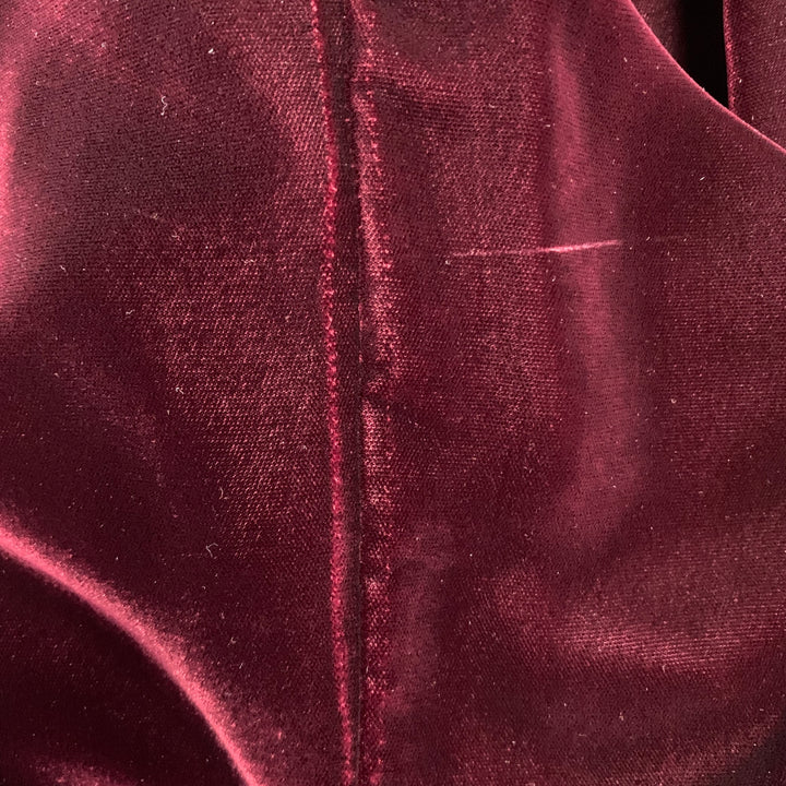 SAINT LAURENT AW18 Size M Burgundy Gold Embroidery Velvet Western Long Sleeve Shirt