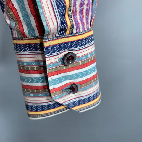 ROBERT GRAHAM Size M Multi Color Stripe Cotton Button Up Long Sleeve Shirt
