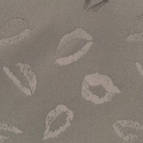SAINT LAURENT Size XL Black Jacquard Viscose Silk Lips Long Sleeve Shirt