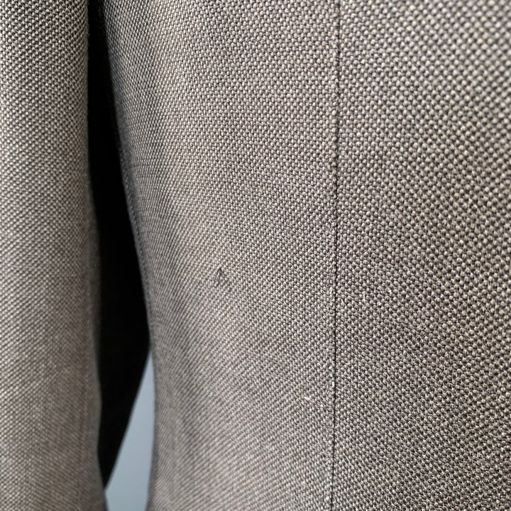 ERMENEGILDO ZEGNA Size 46 Regular Taupe Nailhead Silk Cotton Sport Coat