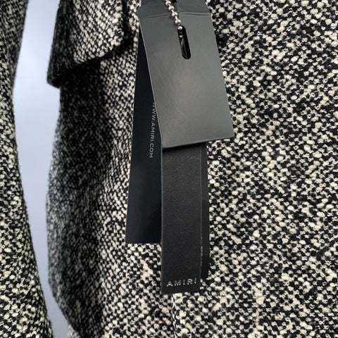 AMIRI Taille 40 Costume croisé en tweed de laine mélangée noir et blanc