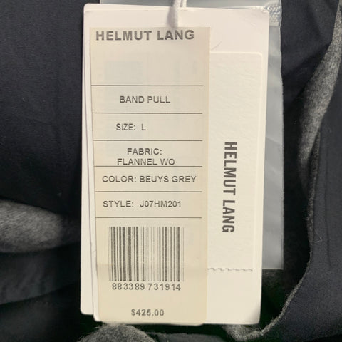 HELMUT LANG Size L Grey Heather Stripe Virgin Wool Casual Pants