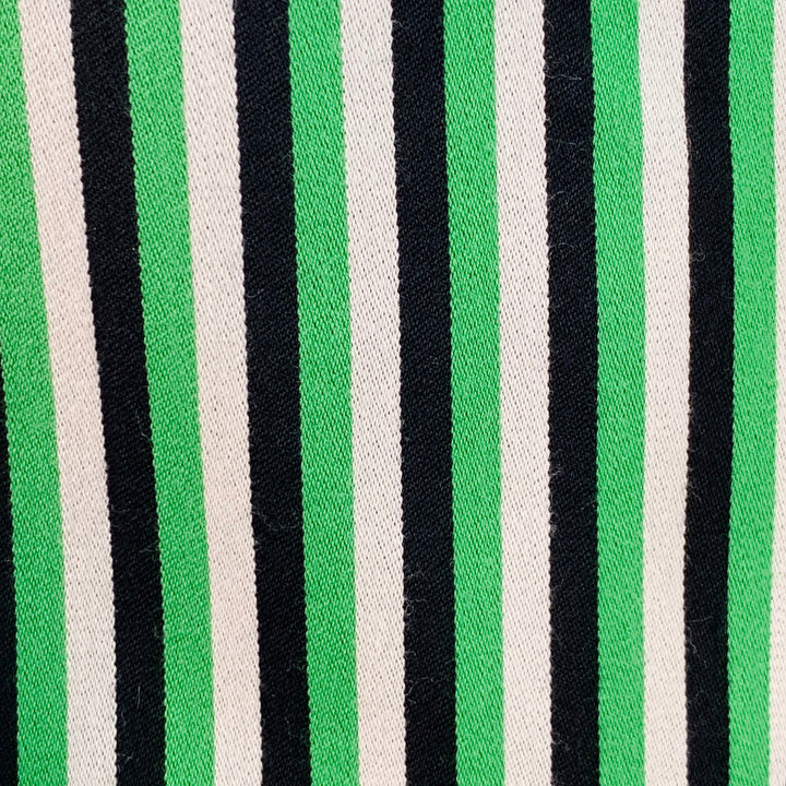 WALTER VAN BEIRENDONCK SS17 Size 42 Long Green Black White Wool Cotton Stripe Suit