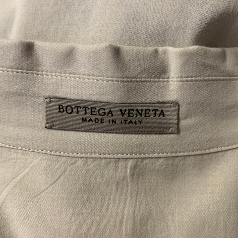 BOTTEGA VENETA Size S Khaki Black Checkered Cotton Camp Short Sleeve Shirt