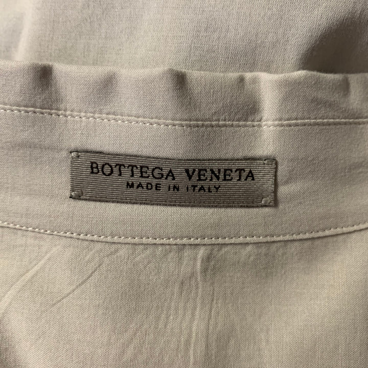 BOTTEGA VENETA Size S Khaki Black Checkered Cotton Camp Short Sleeve Shirt