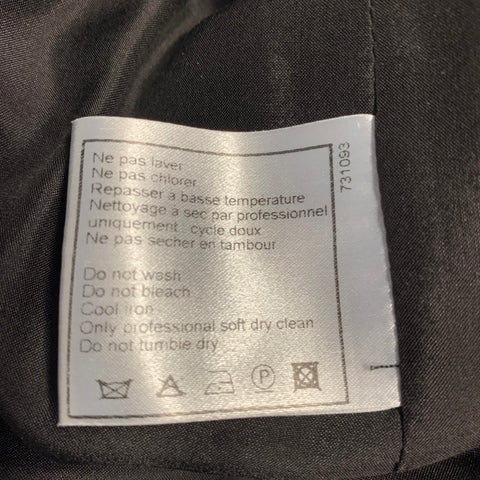 CHANEL Size 4 Black Linen Trumpet Below Knee Skirt