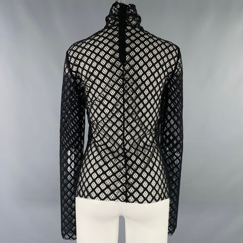 PHILOSOPHY di LORENZO SERAFINI Size 4 Black Polyester Mesh Pullover