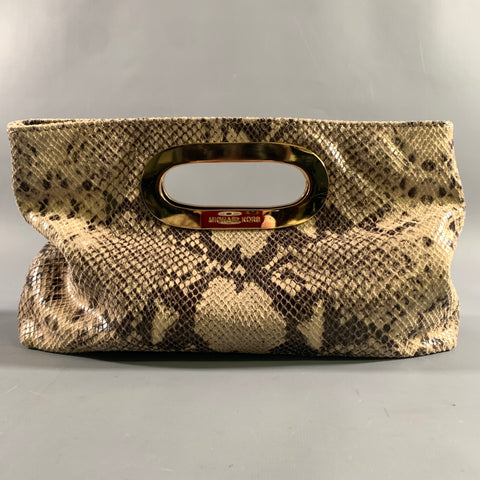 MICHAEL KORS Tan Brown Snakeskin Clutch Bags