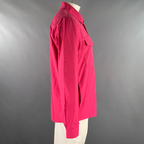 BARACUTA Size 42 Pink Fuchsia Polyester Cotton Shirt Jacket Jacket