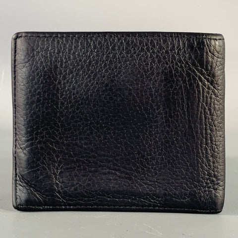 PRADA Navy Pebble Grain Leather Bifold Wallet
