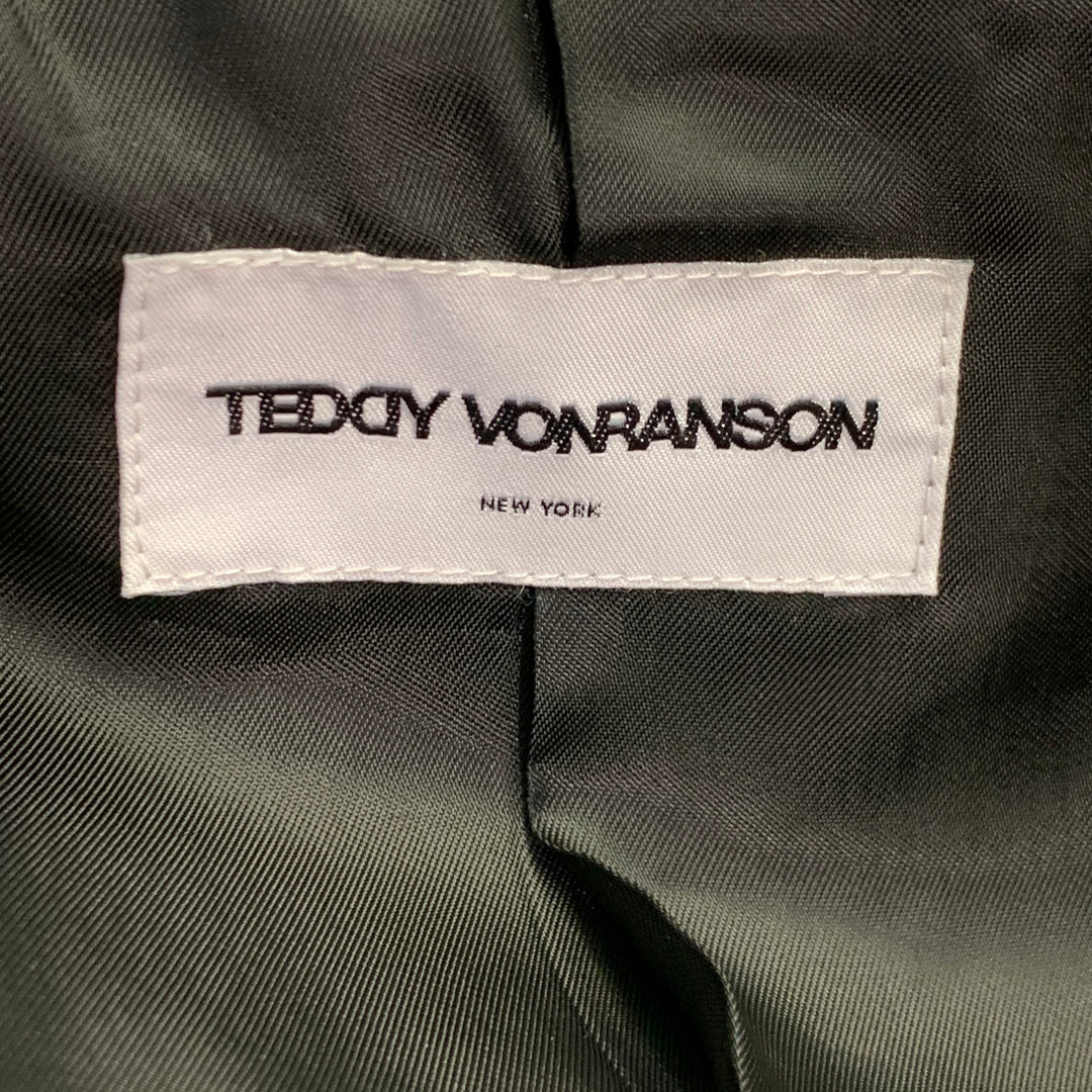 TEDDY VONRANSON Size 38 Neon Yellow Wool Silk Peak Lapel Double Breasted Sport Coat
