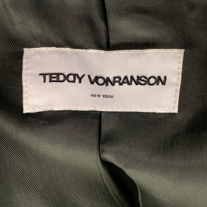 TEDDY VONRANSON Size 38 Neon Yellow Wool Silk Peak Lapel Double Breasted Sport Coat