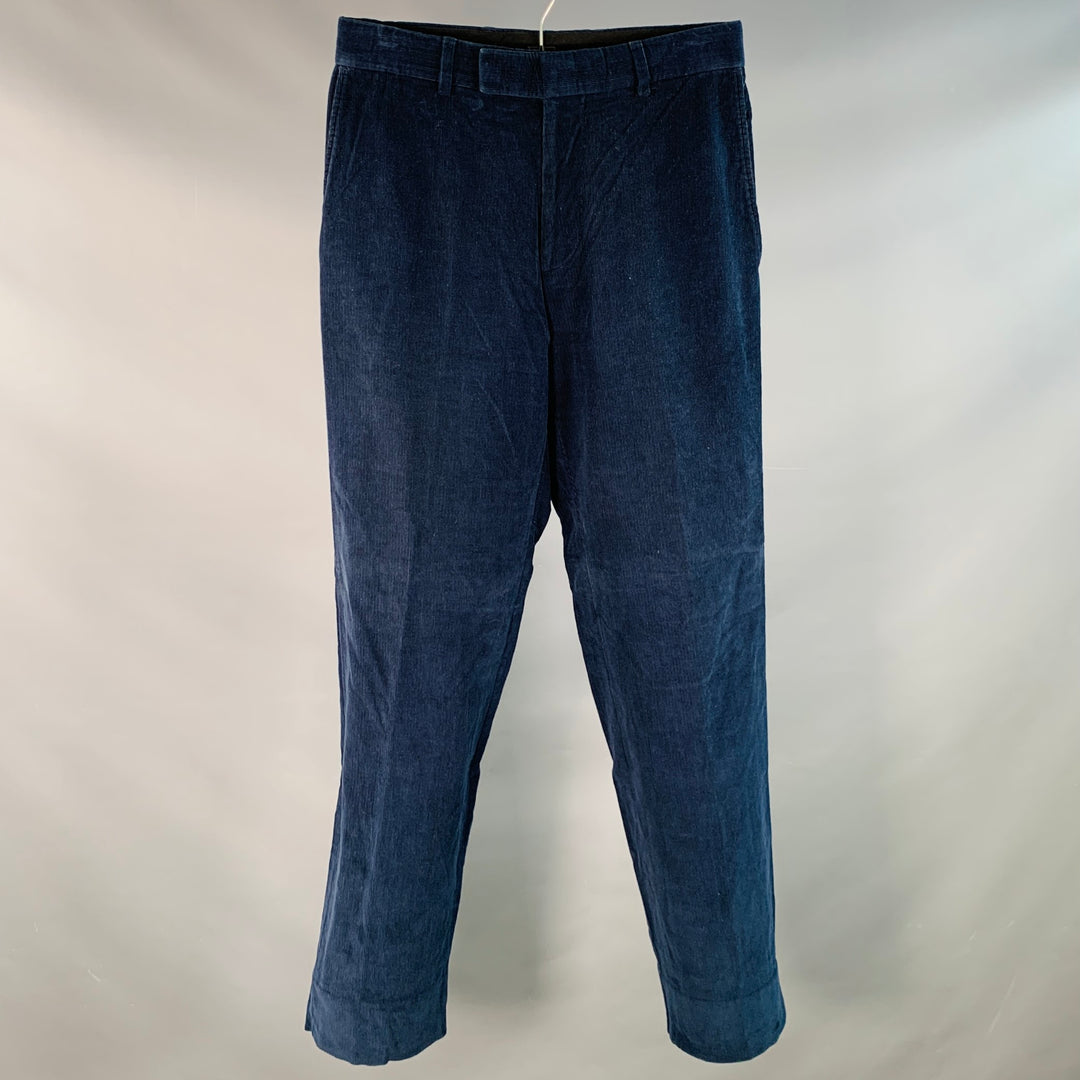 BOSS by HUGO BOSS Size 28 Navy Corduroy Cotton Straight Casual Pants