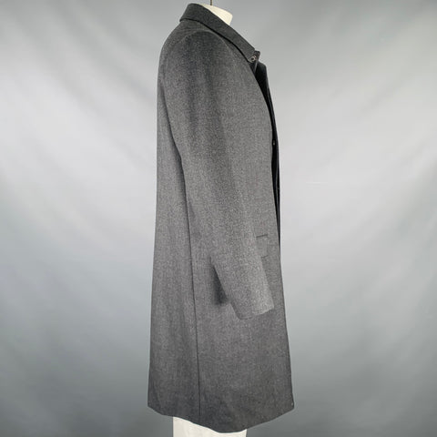 PRADA Size 46 Grey Wool Hidden Buttons Coat