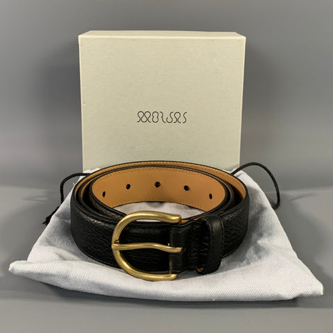 MORJAS Size 33 Black Pebble Grain Leather Belt