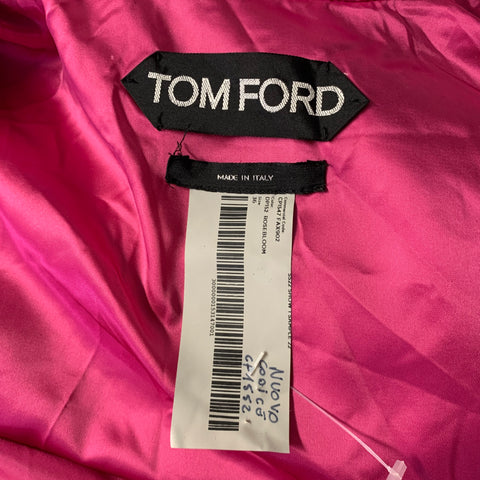 TOM FORD Size S Pink Silk Blend Zip  Snaps Coat