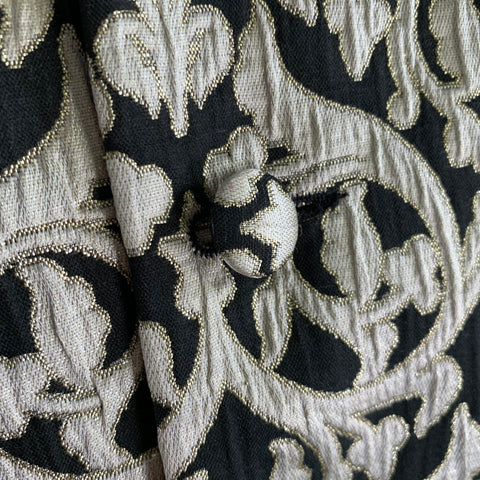 L'ESCALIER D'ARGENT Size 46 Gold Black Damask Jacquard Vest