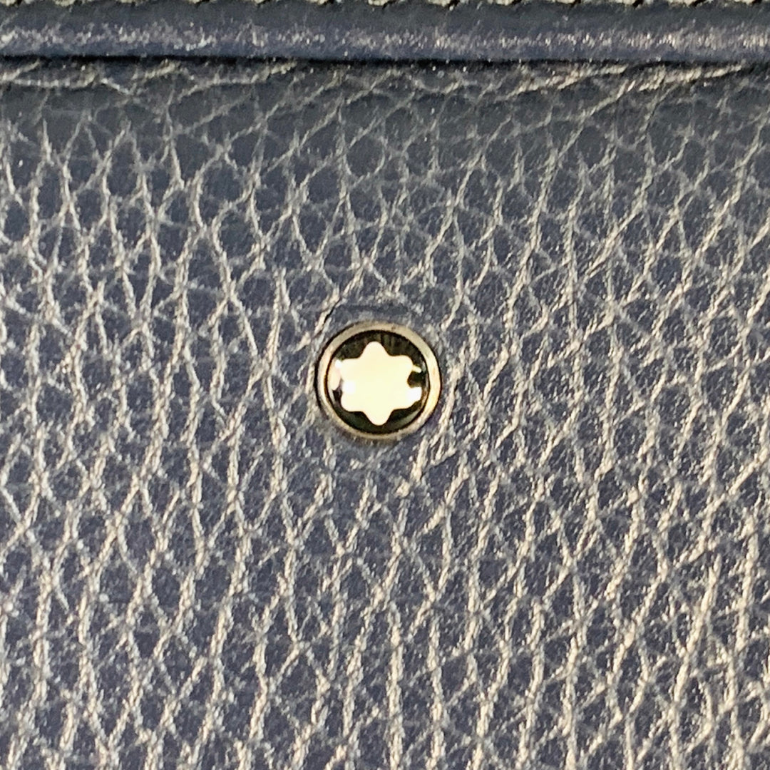 MONT BLANC Navy Pebble Grain Leather Briefcase