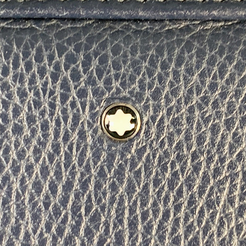 MONT BLANC Navy Pebble Grain Leather Briefcase