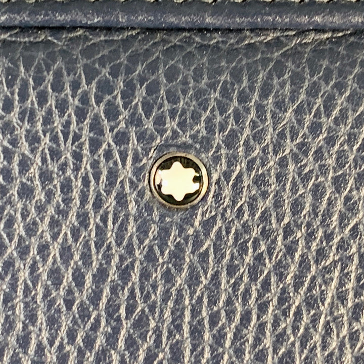 MONT BLANC Navy Pebble Grain Leather Briefcase