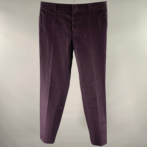 BURBERRY Size 34 Purple Cotton Slim Pants